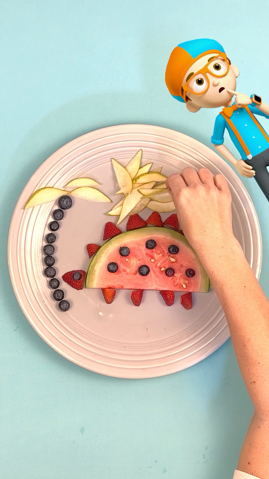 Have you eaten a watermelon DINOSAUR??! Yummy Dino Snacktime! #blippi #shorts