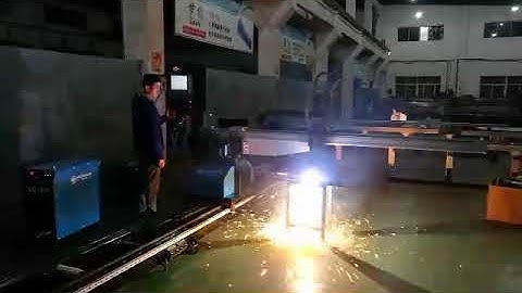 portable cnc plasma cutting machine ZNC 2300D+LG-200 cutting video (CHD)