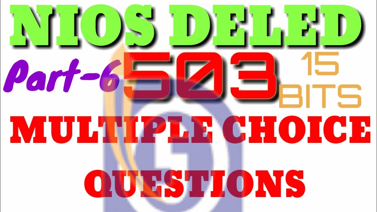 503-LEARNING LANGUAGES AT ELEMENTARY LEVEL (MCQS) PART 6 WISDOMKNOWLEDGE/ TELUGU NIOS