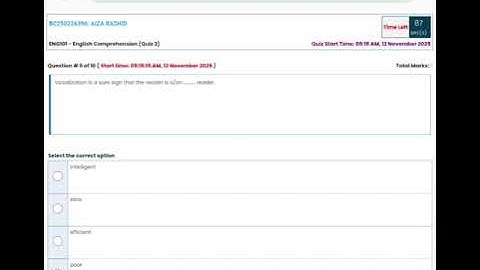 ENG101 - English Comprehension (Quiz 2) 💯 Percent Paid Whatsapp 03426692724