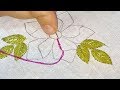 hand embroidery | satin stitch | fantasy flower design for beginners