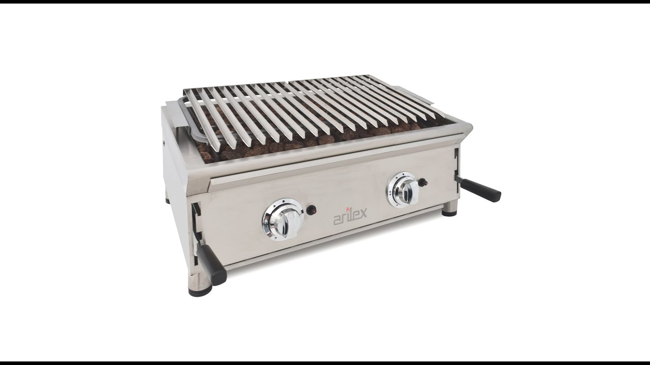 Barbacoa elevable gas piedra volcánica, 60cm - Arilex 60BAR