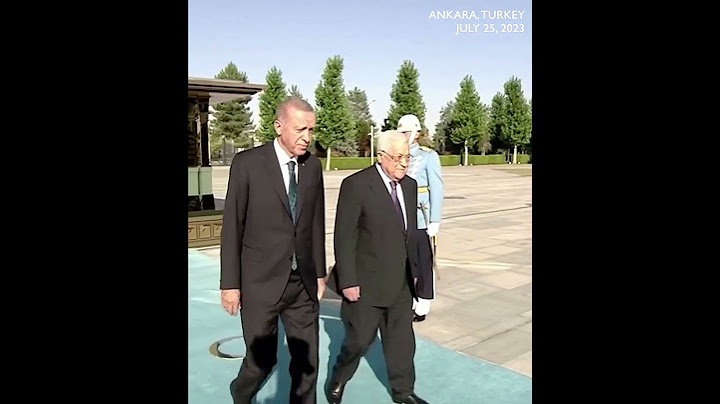 Presiden Turki Erdogan menyambut Presiden Palestina Abbas di istana kepresidenan
