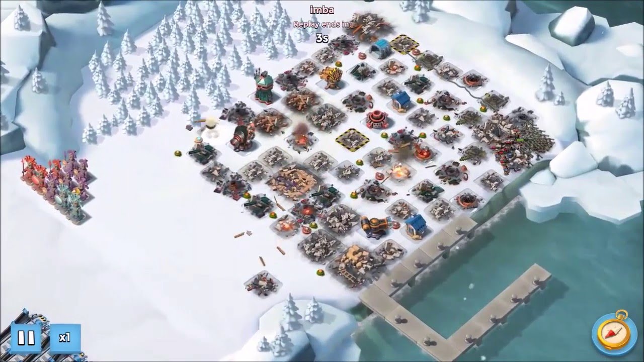 Boom Beach - Smokey hooka vs corner base
