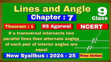 If a transversal intersect two parallel lines, alternate angle of each pair of interior angle equal