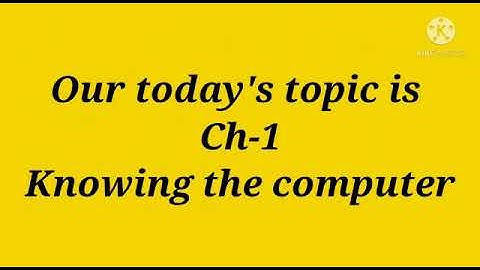 Class-3  Computer Ch-1 Knowing the computer
