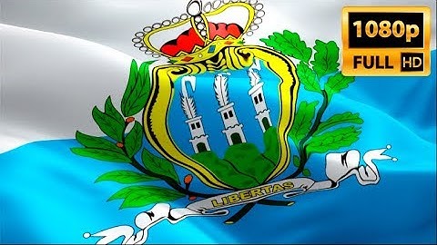 San Marino flag waving in wind video footage Full HD. Realistic San Marino Flag