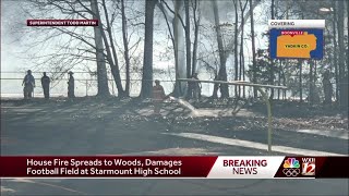 Yadkin County: Fire burns part of Starmount football field, firefighters say