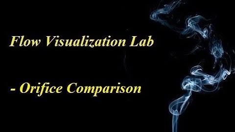 Orifice Comparison Experiment (AER210 - Flow Visualization Lab)