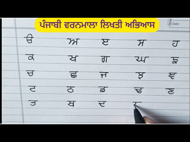 Punjabi Writing | How to write in Punjabi | Punjabi Handwriting class=