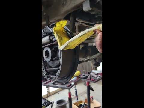 Installing parking brake shoes/brake shoes trick of the trade. - YouTube