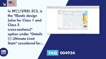 [EN] FAQ 004924 | In RF‑/STEEL EC3, is the "Elastic design (also for Class 1 and Class 2 cross-se...