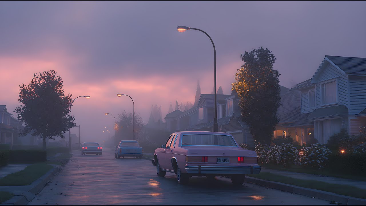 Dreamy Evening Street Scene 🌅 | Retro Synth Pop & Nostalgic Vibes