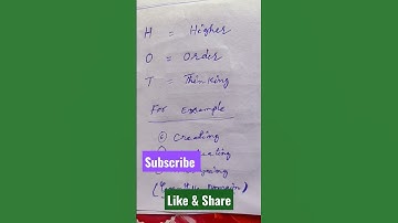 What is HOT?Higher Order Thinking