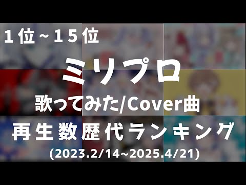 【ミリプロ/切り抜き】ミリプロ歌ってみた/Cover曲歴代再生ランキング(1位～15位まで)