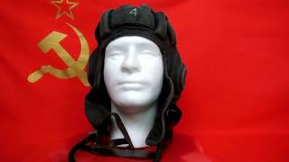 ORIGINAL SOVIET USSR SUMMER TANK HELMET 1976 with mic and headphones size 3