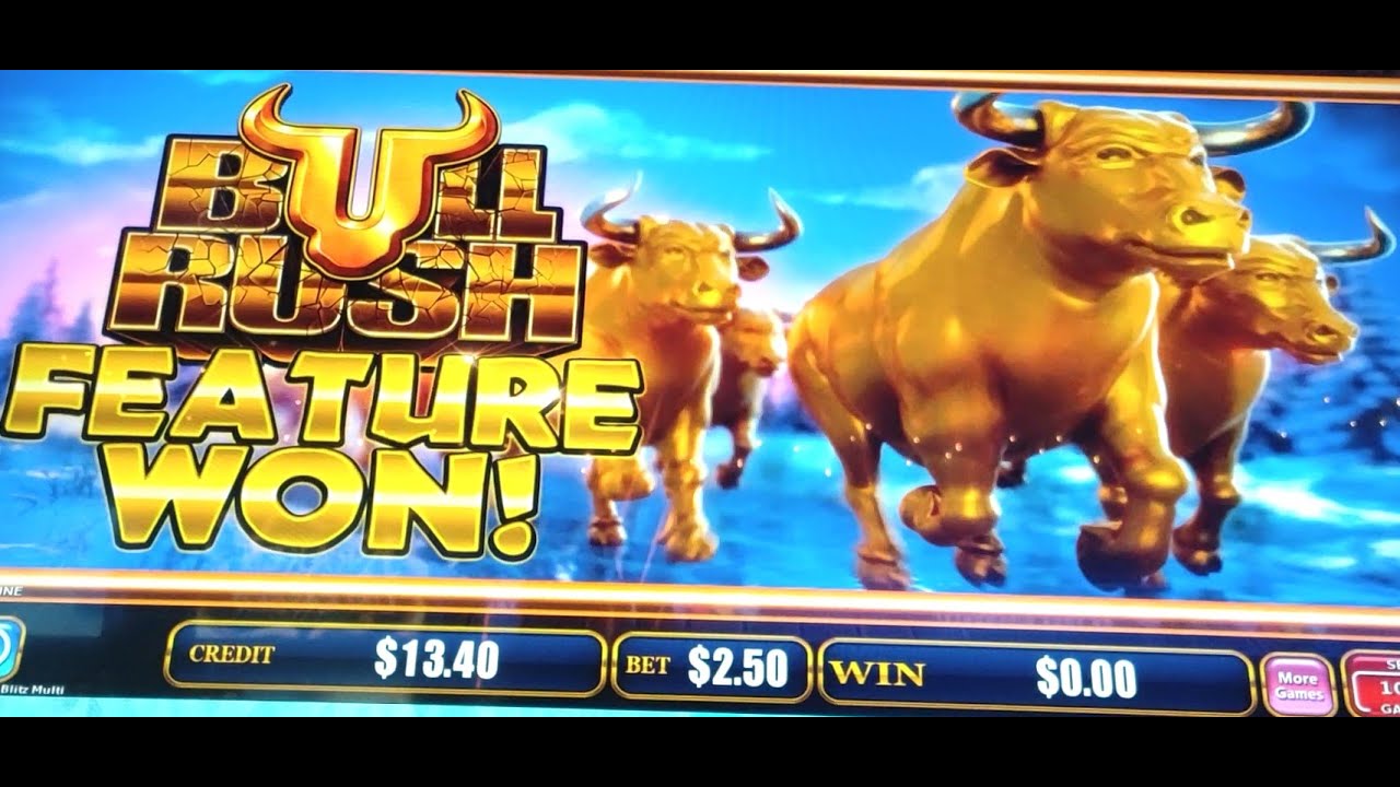 *2 bonuses* bull rush pokie wins YouTube