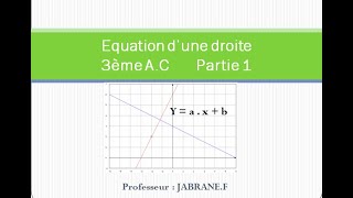 Equation d'une droite 3AC (Partie) 1 (معادلة مستقيم (الجزء 1