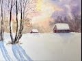 Снежная Зима Акварелью.  Snow and Winter in watercolour