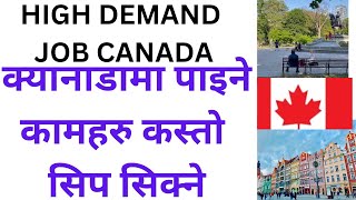 high demand job in canda nepali/क्यानाडामा  कस्तो कामहरु धेरै पाईन्छ के सिक्ने काम पाउन