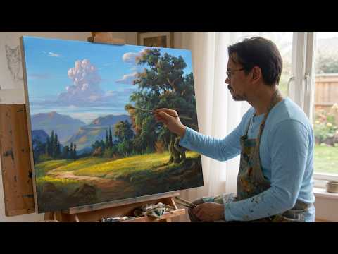 Painting a Majestic Big Old Tree in Acrylics 🌳 (Time-Lapse) | JMLisondra