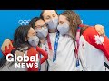 Team Canada nabs Olympic silver in women's synchronized diving, freestyle relay