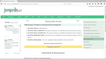 Different types of isolation in spring transaction management. | javapedia.net