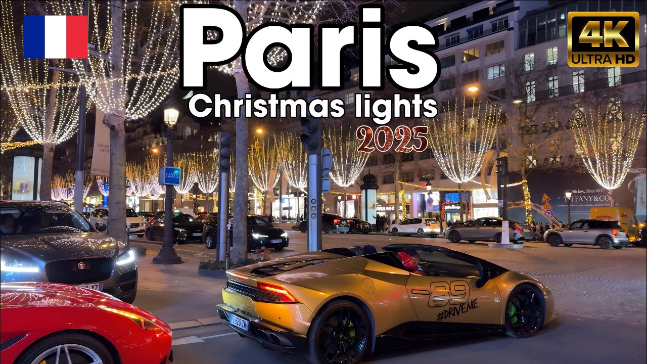 Paris France 🇫🇷 Christmas Lights 2025 | Champs-Élysées Walking Tour 4K/60fps