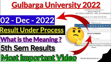 Result Under Process Gulbarga University CBCS BA Bcom BSC BCA BBA 5th Sem revaluation December 2022