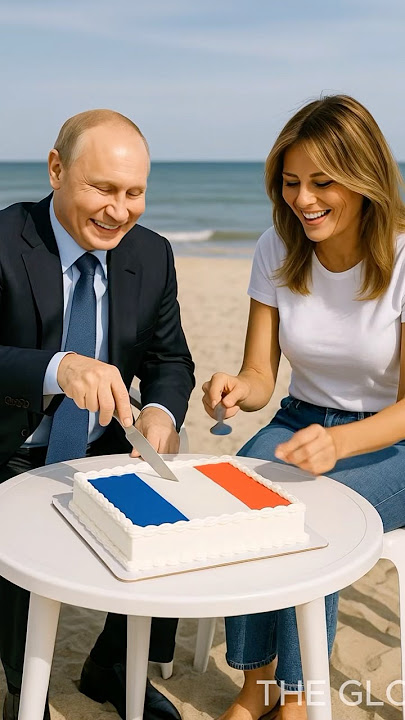 donald trump stole cake from french president#trump#putin#funny#trending#shorts