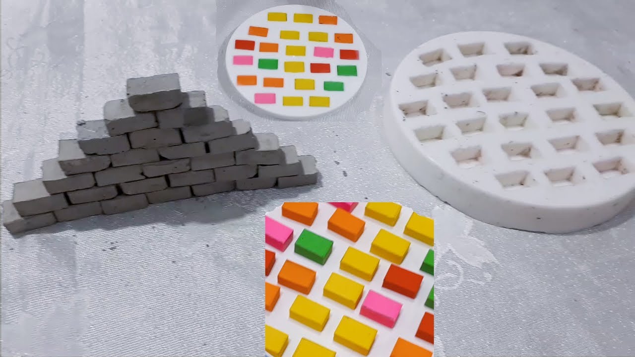 how to make bricks by manual by the silicone,صنع قالب سيليكون,DIY
