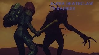 Fallout 4 - Alpha Deathclaw vs Raiders