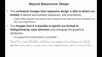 Design and Adaptation for Cross-Device, Context-dependent User Interfaces