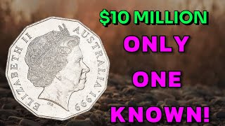 RARE 1999 Queen Elizabeth II 50 Cent Coin Worth BIG MONEY No Mint Mark Australian Coin Treasure