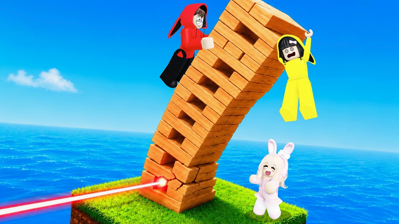 Yuta, Mio Dan Baby Celine Main Uno Di Atas Tower Yang Hancur || ROBLOX