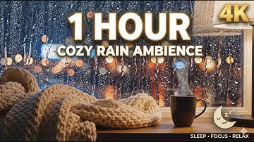Cozy Rain Window 4K| Deep Focus & Relaxation | Aesthetic TV Background & Screensaver (1 Hour)