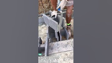 Concrete Block Wall Installation with String Line | Professional Masonry Method