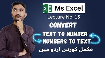 15# How to Convert Text to Numbers in Excel | Convert Numbers to Text in Ms Excel Urdu/Hindi
