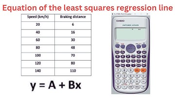 Equation of the least squares regression line using a CASIO scientific calculator Grade 12