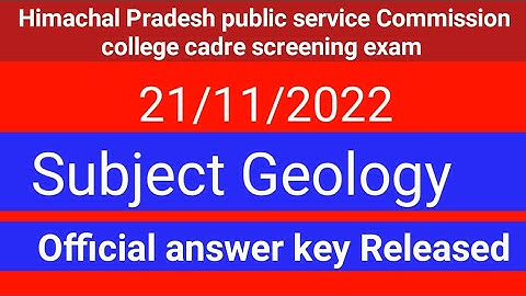hppsc college cadre geology answer key