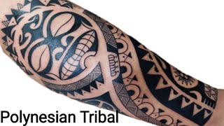 Tips on how to tattoo POLYNESIAN TRIBAL Tattoo (Tattoo Time lapse)(Tagalog)