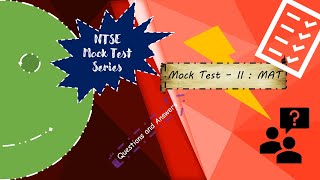 NTSE || Stage1 || MockTest2(MAT) || Question Paper