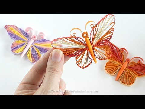 Papillon en QUILLING - Tuto avec Gabarit à imprimer