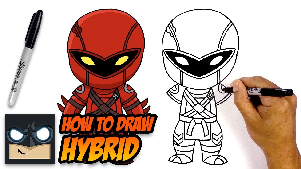 How To Draw Fortnite Hybrid Step By Step Youtube