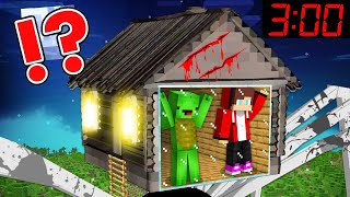 How JJ and Mikey GET OUT of the SCARY MONSTER HOUSE  Minecraft Maizen