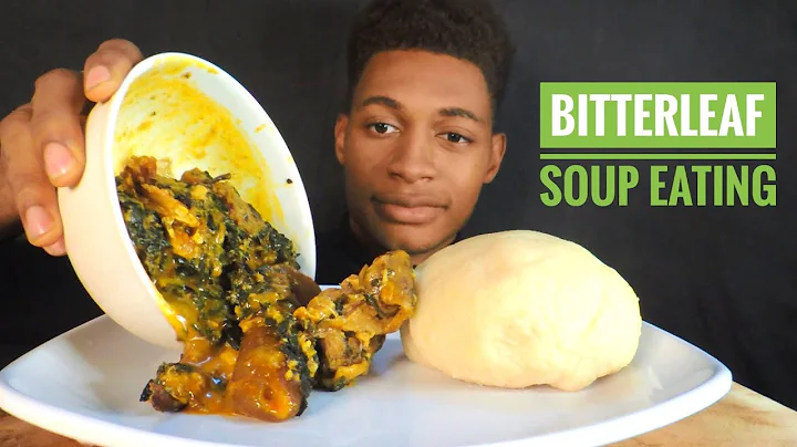 ASMR NIGERIAN FUFU,BITTERLEAF SOUP,BEEF AND PONMO (COW SKIN) MUKBANG(No talking)eating sound