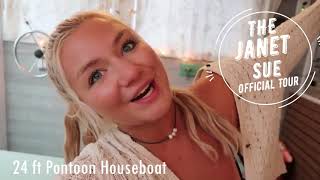 Tour my Tiny  Pontoon Houseboat ! (Video Redone)