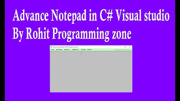 Notepad In c# Visual Studio.
