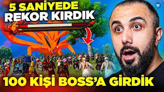 100 KİŞİ BOSS'A GİRERSE? 😱 YENİ DOKUZ KUYRUK BOSS'U 5 SANİYEDE KESİP REKOR KIRDIK! - PUBG Mobile