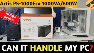 Artis PS 1000Eco - 1000VA/600W Ups 30 days review | Best UPS for gaming pc